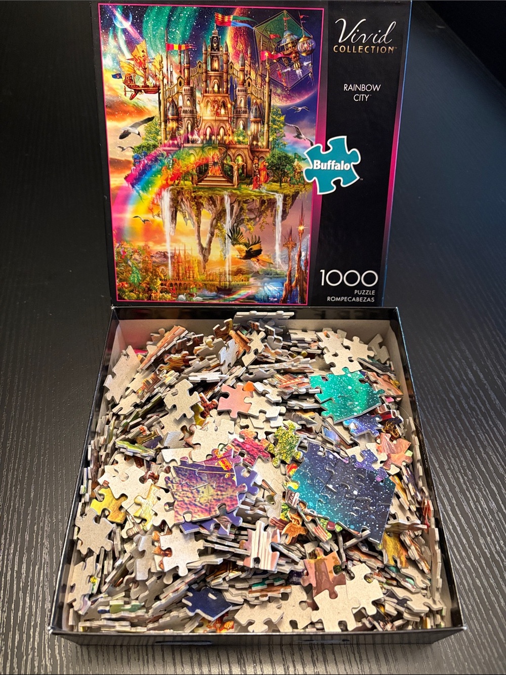 Buffalo Games 1,000 Piece Puzzle Vivid Collection- Rainbow City
